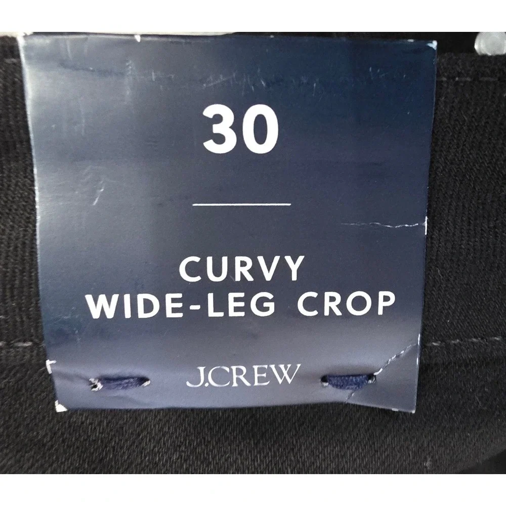 J. Crew Womens 30 Black Curvy Wide Leg Crop‎ Jeans NWT
